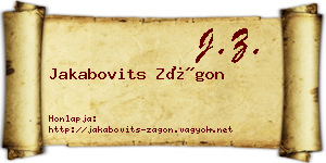 Jakabovits Zágon névjegykártya