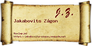 Jakabovits Zágon névjegykártya